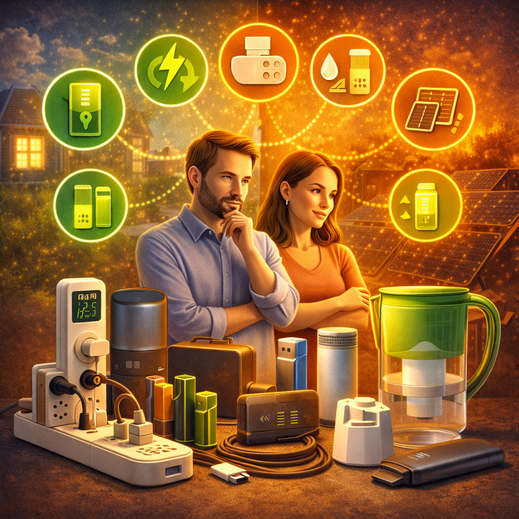 Energie- und Verbrauchszubehör im Haushalt – Akkus, Filter, Steckdosenleiste, Energiemessgerät und Ladegeräte für effiziente Nutzung
