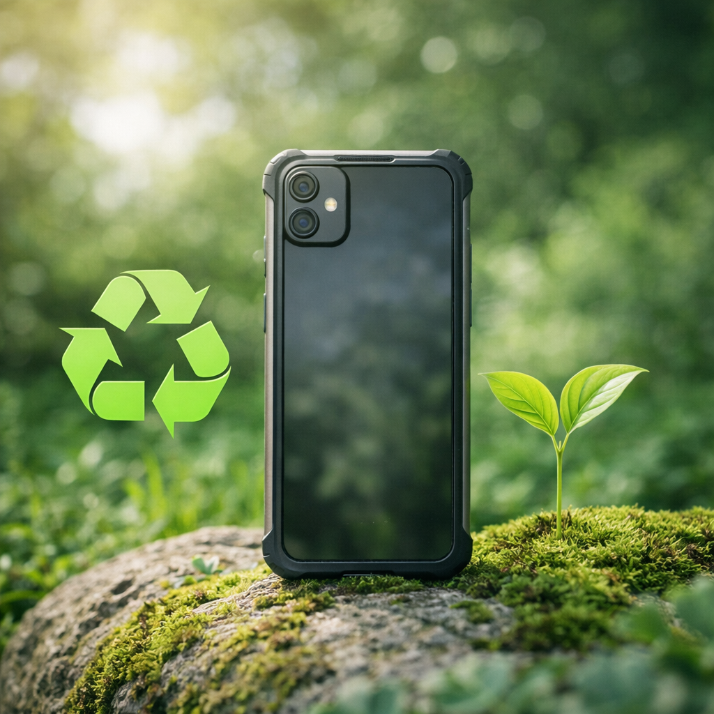 Nachhaltige Technik – langlebiges Smartphone als Symbol für umweltbewussten und ressourcenschonenden Technikkauf